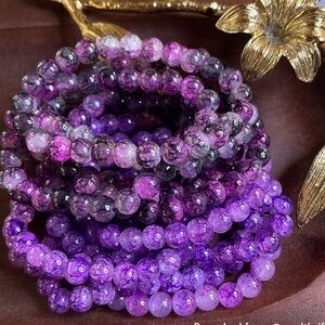 Purple hand made beaded bracelet beautiful color